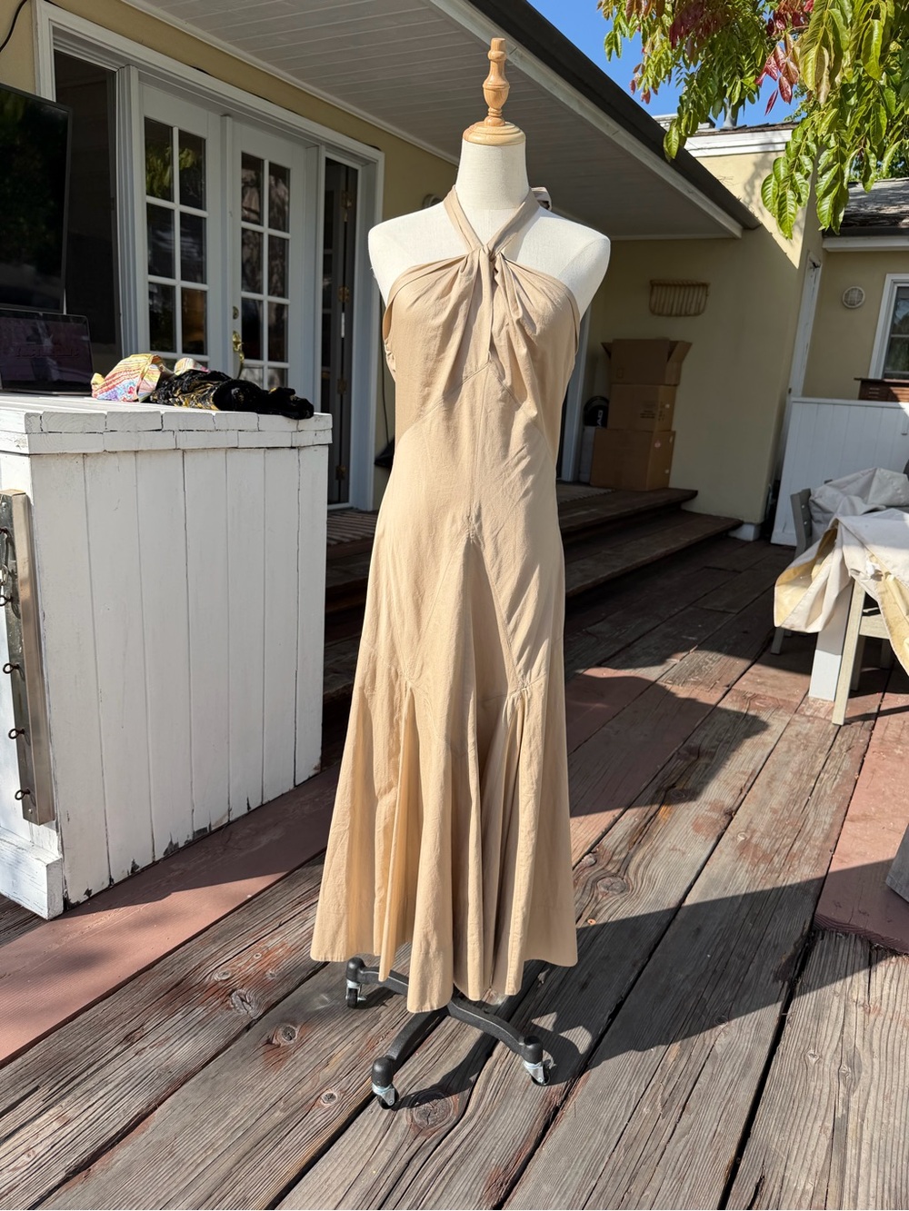 Ralph Lauren Beige/tan/camel Halter Dress size 10
